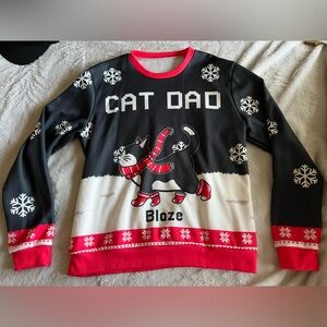 Cat Dad Holiday Christmas Sweater